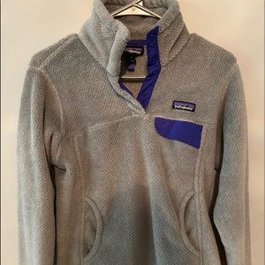 Size S Gray and Blue Patagonia Pullover